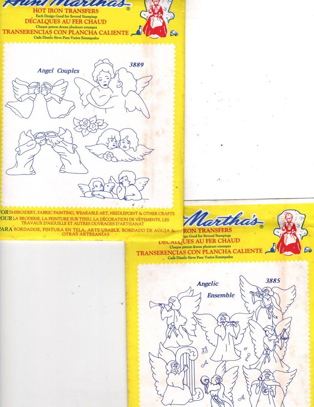 Lot of Six Packets of Aunt Martha's Hot Iron Transfers for Embroidery ...