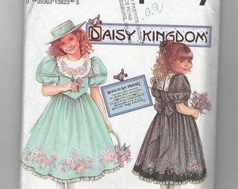 UNGESCHNITTENES Schnittmuster Simplicity 8314 für Mädchenkleid, Sz 7--10, elegantes Kleid, Blumenmädchenkleid, Daisy Kingdom Design