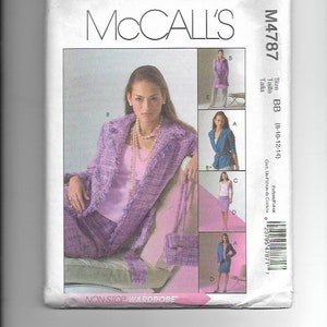 UNCUT Sewing Pattern McCalls 4787 for Jacket, Top, Skirt and Pants, Sz 8-10-12-14
