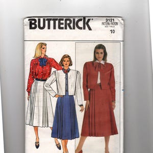 UNCUT Sewing Pattern Butterick 3121 for Jacket, Pleated Skirt and Blouse, Sz 10, Professional Wear