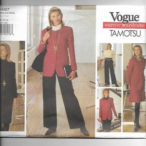 UNCUT Sewing Pattern Vogue 1487 for Jacket, Dress, Top, Skirt and Pants, Sz 8-10-12