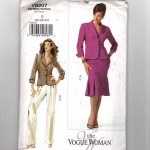 UNCUT Sewing Pattern Vogue 8207 for Jacket, Skirt and Pants, Sz 20-22-24, Vogue Women Size, Plus Size, Straight Legged Pants
