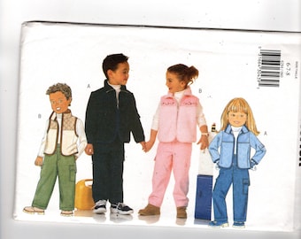 UNCUT Sewing Pattern Butterick 6284 for Boys and Girls Jacket, Vest and Pants, Sz 6-7-8, Kids Pattern, Easy Pattern