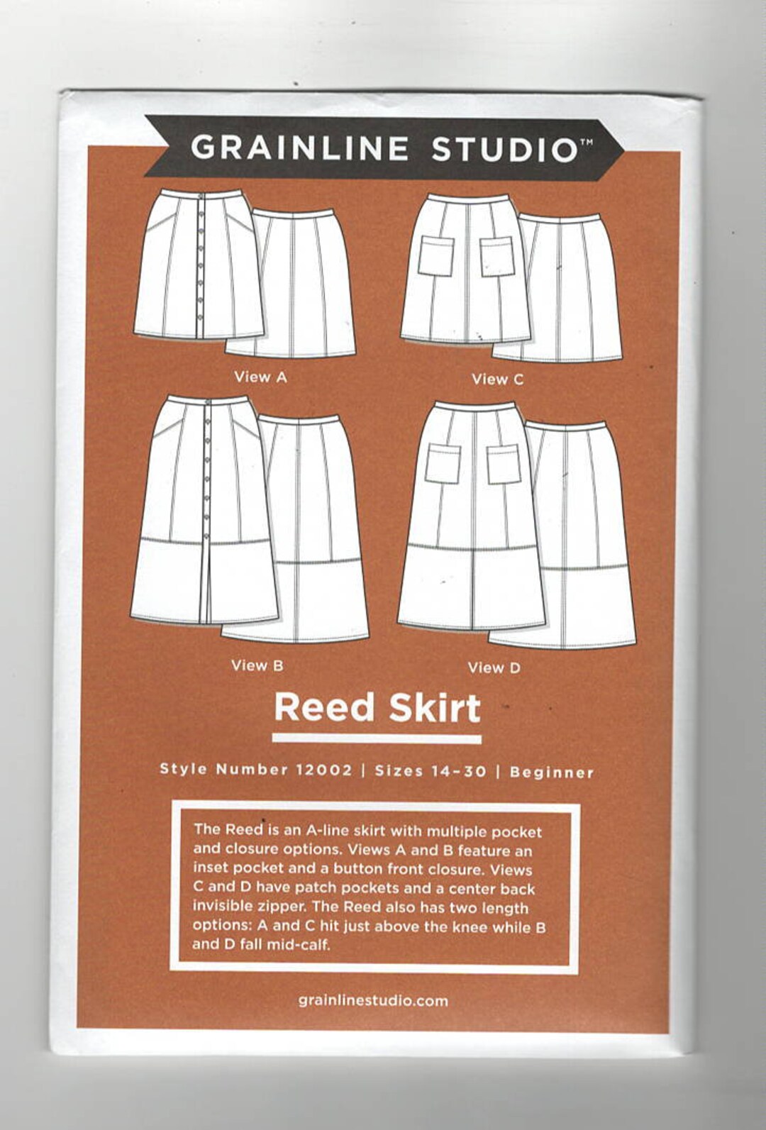 UNCUT Sewing Pattern Grainline Studio 12002 for Reed Skirt Sz Etsy