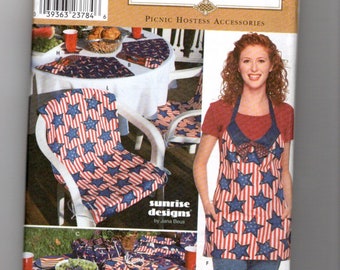 UNCUT Sewing Pattern Simplicity 9161 for Cook-Out Accessories, Apron Pattern, Casserole Carrier Pattern, Tablecloth Pattern, Utensel Holder