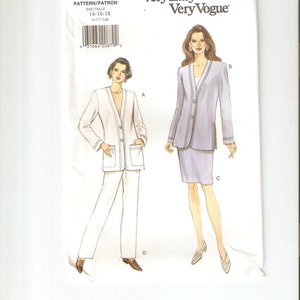 UNCUT Vogue Sewing Pattern 9177 for Jacket, Skirt and Pants, Sz 14-16-18