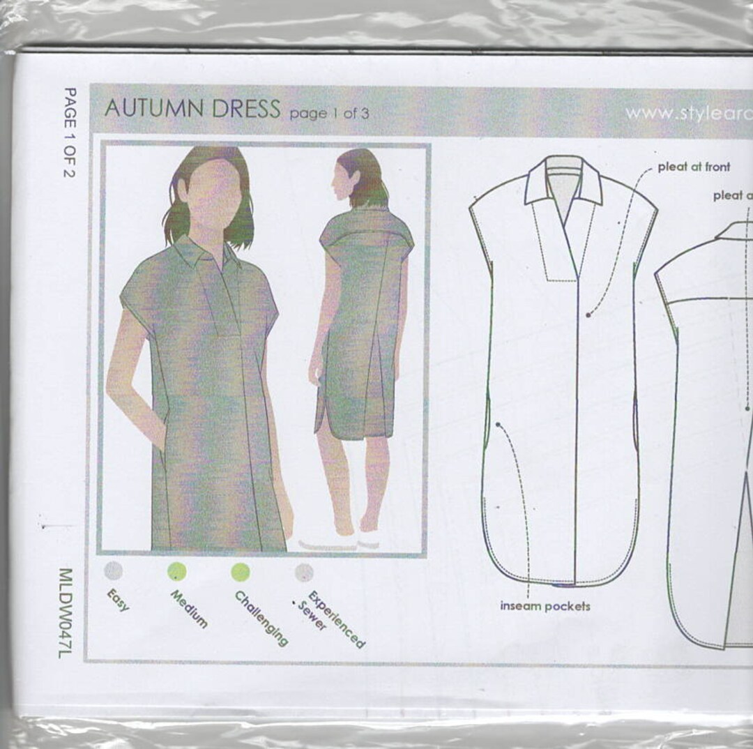 UNCUT Sewing Pattern for Style Arc Autumn Dress, Sz 1830, Dress, Shift ...
