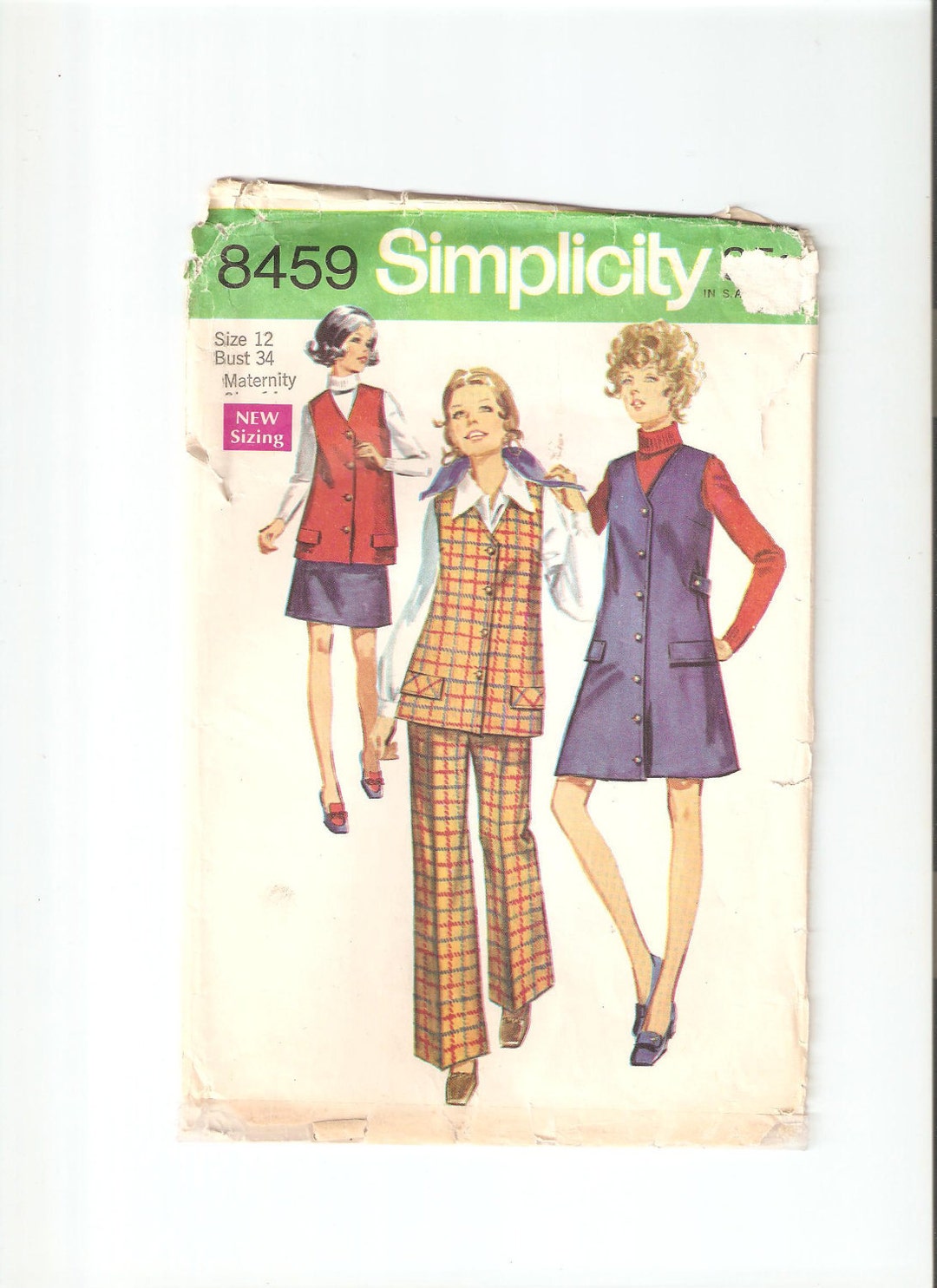 Simplicity Pattern 8459 Vintage Sewing Pattern Simplicity 8459 for Jumper, Skirt and Pants, Sz ...