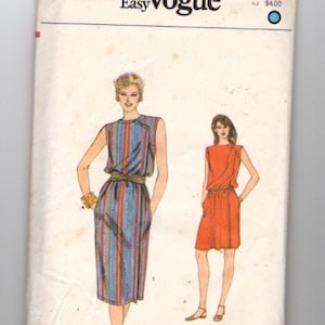 Vintage UNCUT Sewing Pattern Vogue 8321 for Dress, 1980s, Sz 12