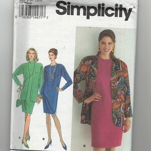 UNCUT Cucito Modello Semplicità 8597 per Abito e Giacca, Sz PP 12--18, Abito Slim, Giacca Sfoderata