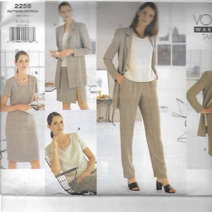 UNCUT Sewing Pattern Vogue 2256 for Jacket, Dress, Top, Skirt and Pants, 1990s, Sz 8-10-12