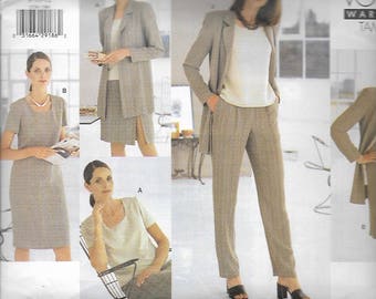 UNCUT Sewing Pattern Vogue 2256 for Jacket, Dress, Top, Skirt and Pants, 1990s, Sz 8-10-12