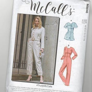 UNCUT Schnittmuster McCalls 8046 für Jumpsuit, Strampler und Gürtel, Gr. 6-8-10-12-14, Easy Pattern