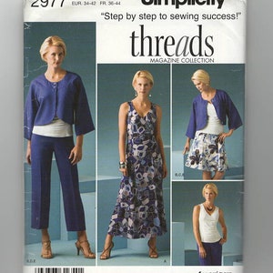 UNCUT Sewing Pattern Simplicity 2977 for Skirt, Pants, Jacket, Knit Dress or Knit Top. Sz 8--16