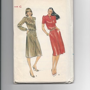 UNCUT Vintage Sewing Pattern Butterick 3415 for Dress, Sz 10-12-14, 1980s