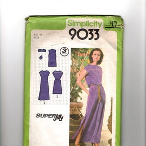 Sewing Pattern Simplicity 9033 for Dress Variations,  Sz 10, Pullover Dress, Bateau Neckline, Easy Pattern, Jiffy Pattern