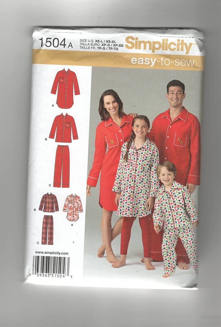 Simplicity 1562 Sewing Pattern - Easy Cozy Robes For Kids, Teens & Adults, Sizes XS-L Youth & XS-XL Adult, Perfect For Family Matching Pajamas