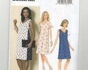 UNCUT Schnittmuster Butterick 6317 für Kleidervariationen, Gr. 14-16-18-20-22, ärmelloses Kleid, Kleid mit V-Ausschnitt, Schnittmuster für große Größen, einfach zu nähen