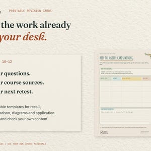 For the work already on your desk. A Years 10 to 12 use guide sits beside the real Keep the Useful Cards Moving page. Bring your own course materials.