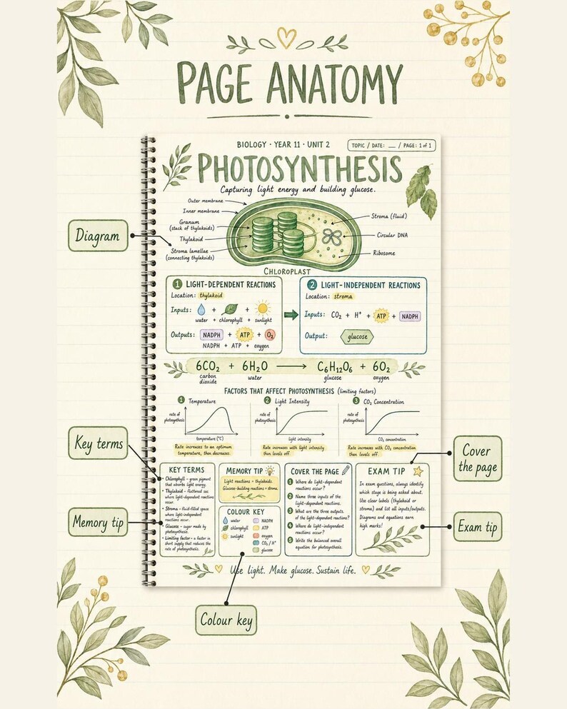 Year 11 Biology ATAR Study Notes: 16 Hand-Drawn Pages, Printable PDF