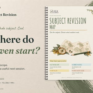 Subject Revision Map | Printable & Fillable PDF | 12 A4 Pages for Years 10–12