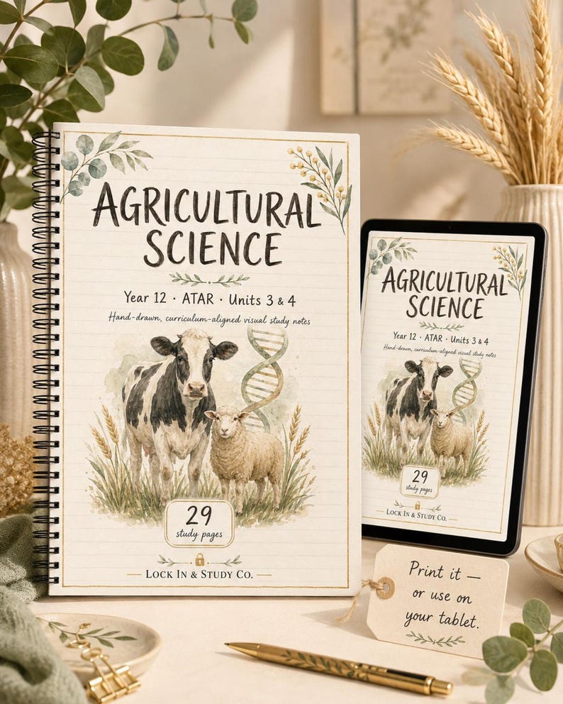 WA Year 12 Agricultural Science ATAR Study Notes, Units 3–4 Printable PDF