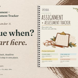 Assignment Tracker and Assessment Planner | Printable & Fillable PDF | 12 A4 Pages