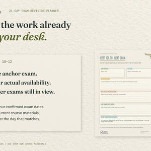 For the work already on your desk. A Years 10 to 12 use guide sits beside the real Reset for the Next Exam page. Bring your own course materials.
