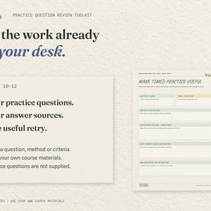 For the work already on your desk. A Years 10 to 12 use guide sits beside the real Make Timed Practice Useful page. Bring your own course materials.