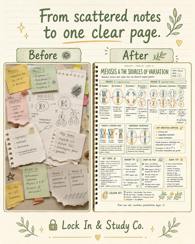 WA Year 12 Biology ATAR Study Notes, Units 3–4 Printable PDF