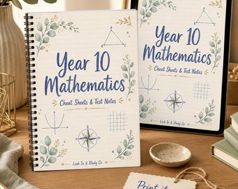 WA Year 10 Maths Study Notes: 15 Illustrated Pages, Printable PDF