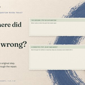 Where did it go wrong? Enlarged real fields from the Repair the Missing Step page: The Original Step or Explanation, and A Corrected Step, In My Own Words.