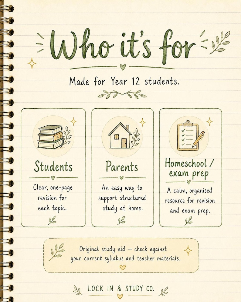 WA Year 12 Biology ATAR Study Notes, Units 3–4 Printable PDF