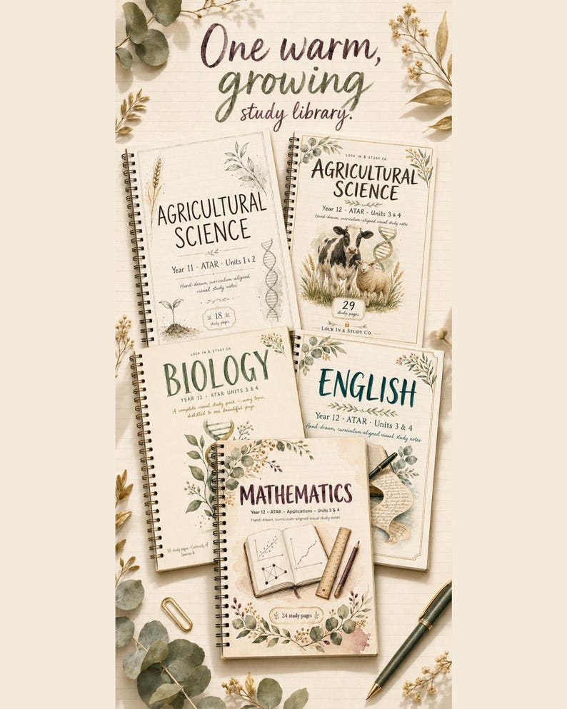 WA Year 12 Maths Applications ATAR Study Notes, Units 3–4 Printable PDF