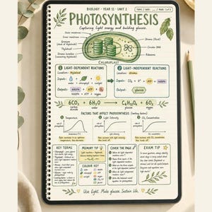 Year 11 Biology ATAR Study Notes: 16 Hand-Drawn Pages, Printable PDF