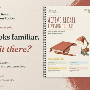 Active Recall Revision Toolkit | Printable & Fillable PDF | 14 A4 Pages