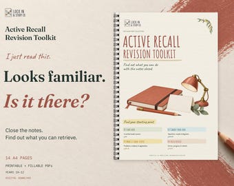 Active Recall Revision Toolkit | Printable & Fillable PDF | 14 A4 Pages