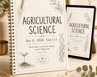 WA Year 11 Agricultural Science ATAR Study Notes: 18 Illustrated Pages, Printable PDF