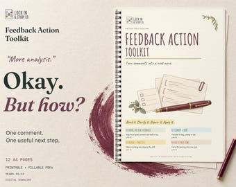 Feedback Action Toolkit | Printable & Fillable PDF | 12 A4 Pages for Years 10–12
