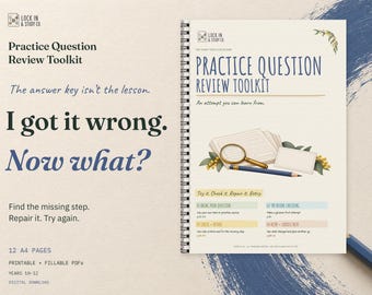 Practice Question Review Toolkit | Printable & Fillable PDF | 12 A4 Pages for Years 10–12