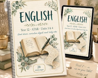 WA Year 12 English ATAR Study Notes, Units 3–4 Printable PDF