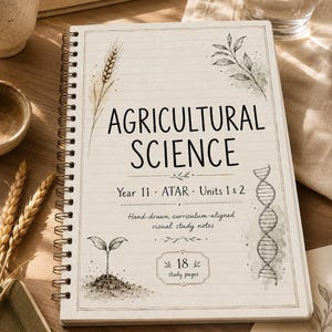 Year 11 Agricultural Science ATAR Study Notes: 18 Hand-Drawn Pages, Printable PDF