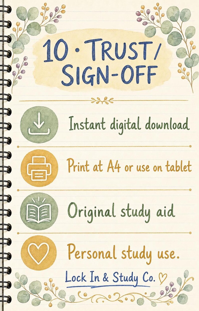 Year 10 Maths Study Notes: 15 Hand-Drawn Pages, Printable PDF