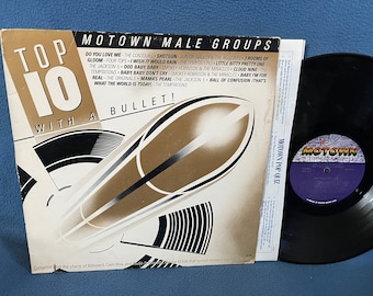 Vintage, Motown Male Groups, "Top 10 With A Bullet" Vinyl LP Record Album, The Temptations, Jackson 5, Four Tops, Smokey Robinson, Funk Soul