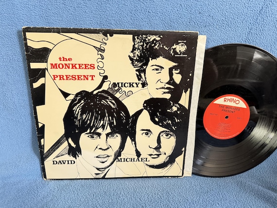 Vintage, The Monkees - "Present Micky, David, Michael" Vinyl LP Record Album, Rhino Press, Good Clean Fun, Listen To The Band
