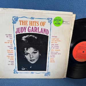 Vintage, Judy Garland - &quot;The Hits Of&quot;, Live Vinyl LP Record Album, Early 70&#39;s Press, Somewhere Over The Rainbow, Chicago, In Shrink