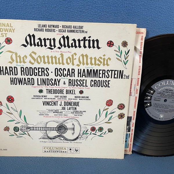 RARE, Vintage, The Sound Of Music, Soundtrack, Vinyl LP, Record Album, Rodgers and Hammerstein, Mary Martin, and The Original Broadway Cast
