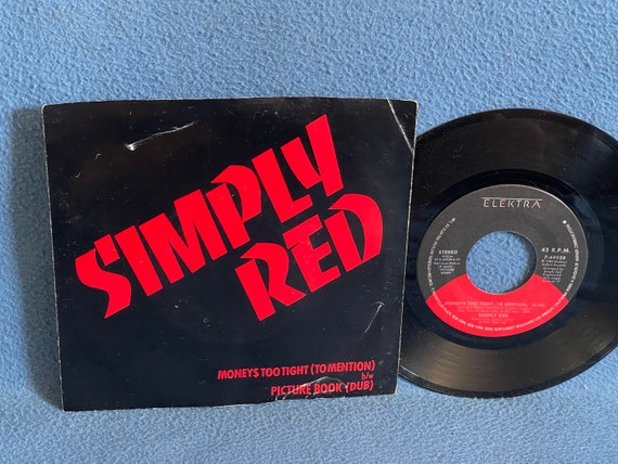 Vintage, Simply Red "Moneys too Tight To Mention / Picture Book", 7" 45 RPM Vinyl Single, Original 1986 First Press, New Wave, 80's Pop Rock