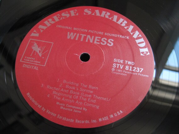 Rare Vintage Witness Original Soundtrack Vinyl Etsy