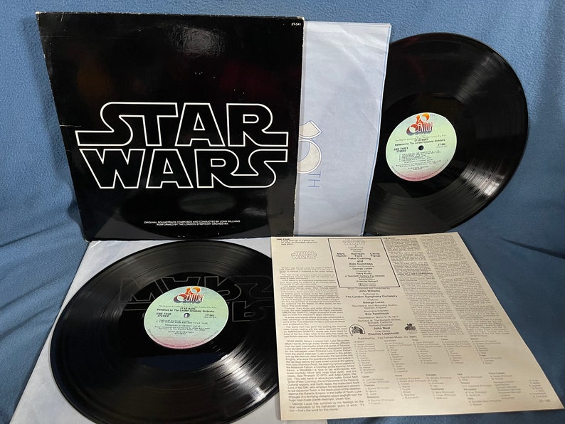 RARE, Vintage, Star Wars John Williams, Original Film Score, Movie Soundtrack, Vinyl 2 LP Set, Record Album, Imperial March, A New Hope image 1